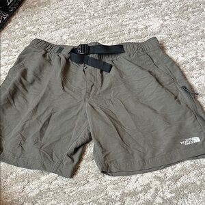 The North Face Khaki Shorts with Black Belt